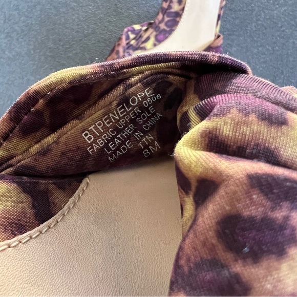 Boutique 9 Heels Penelope Animal Print Open Toe Slides Slip On Knotted EUC 8M - Picture 7 of 7